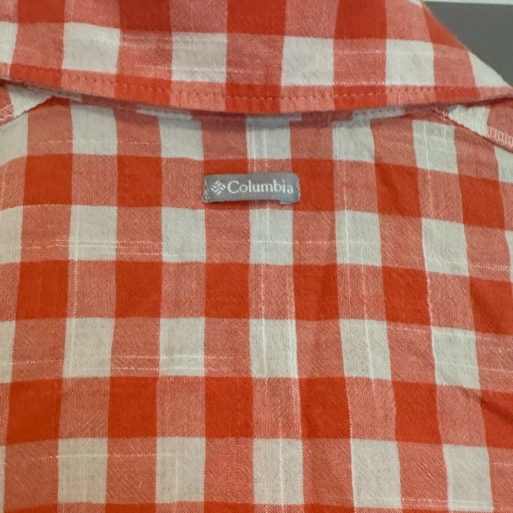 Orange gingham button down shirt from Columbia H-6 - Picture 3 of 5